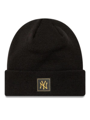 New Era Czapka New York Yankees Metallic Badge Black Cuff Knit Beanie 60424815 Czarny