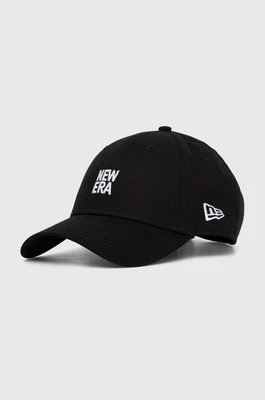 New Era czapka z daszkiem bawełniana 9FORTY kolor czarny z aplikacją 60503607