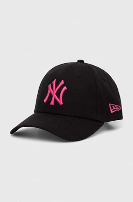 New Era czapka z daszkiem bawełniana 9FORTY NEW YORK YANKEES kolor czarny z aplikacją 60503372