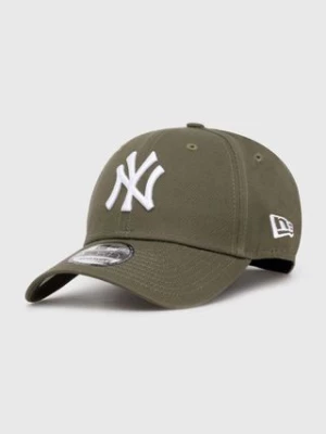 New Era czapka z daszkiem bawełniana 9Forty New York Yankees kolor zielony z aplikacją 60435138