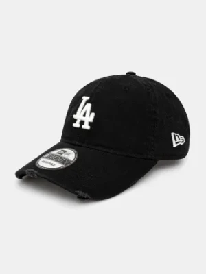 New Era czapka z daszkiem bawełniana Distressed 920 LA kolor czarny z aplikacją 60595229
