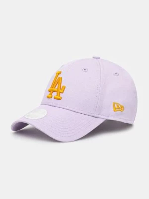 New Era czapka z daszkiem bawełniana ESS 9FORTY® LOS ANGELES DODGERS kolor fioletowy z aplikacją 60565238