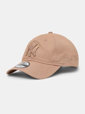 New Era czapka z daszkiem bawełniana ESS 9TWENTY® NEW YORK YANKEES kolor brązowy z aplikacją 60565108