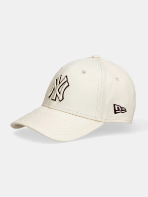New Era czapka z daszkiem bawełniana kolor beżowy 60691405