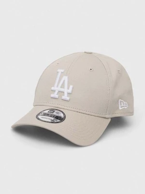 Zdjęcie produktu New Era czapka z daszkiem bawełniana kolor beżowy wzorzysta LOS ANGELES DODGERS