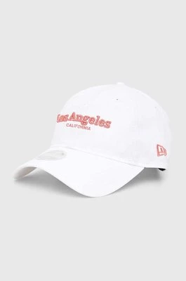 New Era czapka z daszkiem bawełniana kolor biały z aplikacją