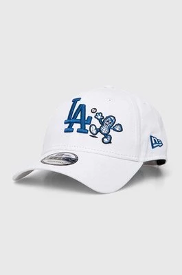New Era czapka z daszkiem bawełniana kolor biały z aplikacją LOS ANGELES DODGERS