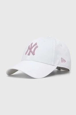 New Era czapka z daszkiem bawełniana kolor biały z aplikacją NEW YORK YANKEES