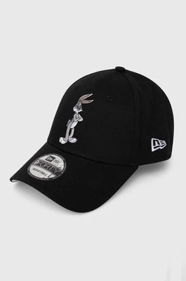 New Era czapka z daszkiem bawełniana kolor czarny z aplikacją BUGS BUNNY