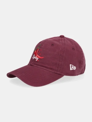 New Era czapka z daszkiem bawełniana kolor czerwony 60691301