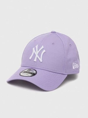 New Era czapka z daszkiem bawełniana kolor fioletowy wzorzysta NEW YORK YANKEES