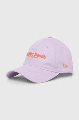New Era czapka z daszkiem bawełniana kolor fioletowy z aplikacją