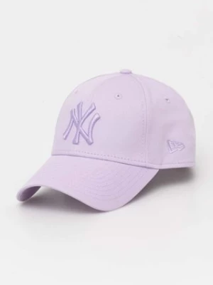 New Era czapka z daszkiem bawełniana kolor fioletowy z aplikacją NEW YORK YANKEES