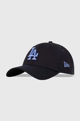 New Era czapka z daszkiem bawełniana kolor granatowy z aplikacją LOS ANGELES DODGERS