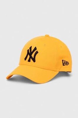 New Era czapka z daszkiem bawełniana kolor pomarańczowy z aplikacją NEW YORK YANKEES