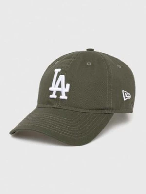 New Era czapka z daszkiem bawełniana kolor zielony z aplikacją LOS ANGELES DODGERS