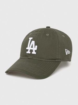 New Era czapka z daszkiem bawełniana kolor zielony z aplikacją LOS ANGELES DODGERS