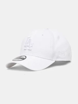 New Era czapka z daszkiem bawełniana LEAGUE ESSENTIAL 9FORTY® LOS ANGELES DODGERS kolor biały z aplikacją 60471461