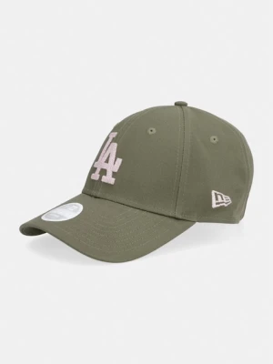New Era czapka z daszkiem bawełniana METALLIC 940 LA DODGERS zielony