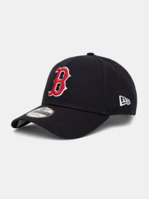 New Era czapka z daszkiem bawełniana MLB SIDE PATCH 9FORTY® BOSTON RED SOX kolor granatowy z aplikacją 60509701