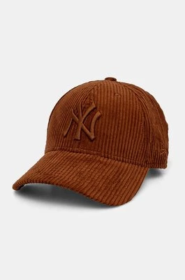 New Era czapka z daszkiem bawełniana NEW YORK YANKEES kolor brązowy z aplikacją 60565330