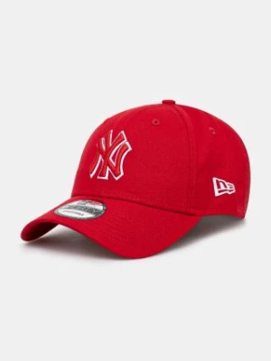 New Era czapka z daszkiem bawełniana TEAM OUTLINE 9FORTY® NEW YORK YANKEES kolor czerwony z aplikacją 60565119