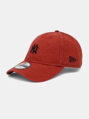 New Era czapka z daszkiem bawełniana WASHED 9FORTY® NEW YORK YANKEES kolor czerwony z aplikacją 60565338