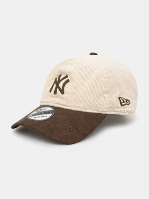 New Era czapka z daszkiem kolor beżowy gładka 60595308