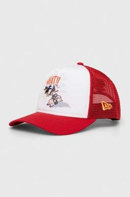 New Era czapka z daszkiem kolor czerwony z aplikacją MULTI CHARACTER
