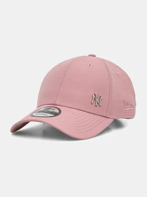 New Era czapka z daszkiem kolor różowy gładka 60595161