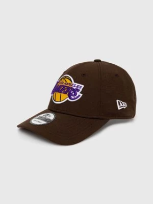 New Era czapka z daszkiem kolor zielony z aplikacją LOS ANGELES LAKERS