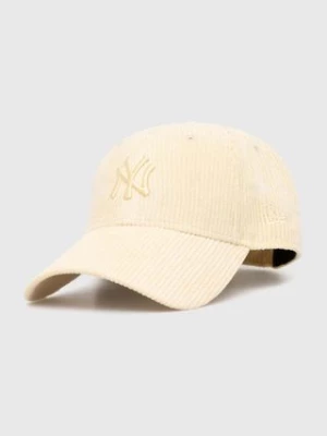 New Era czapka z daszkiem sztruksowa 9Forty New York Yankees kolor żółty z aplikacją 60434997