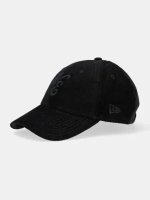New Era czapka z daszkiem sztruksowa kolor czarny z aplikacją 60595431