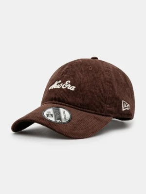 New Era czapka z daszkiem sztruksowa Premium Cord 920 kolor brązowy z aplikacją 60595316