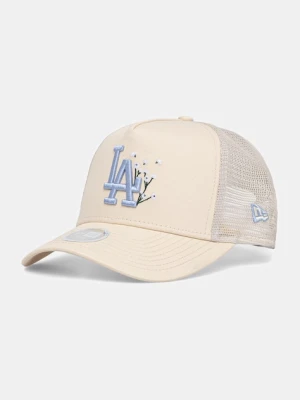 New Era czapka z daszkiem trucker FLORAL TRUCKER LA DODGERS beżowy