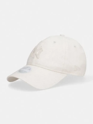 New Era czapka z daszkiem z dodatkiem lnu MIDI LINEN 920 NYY beżowy