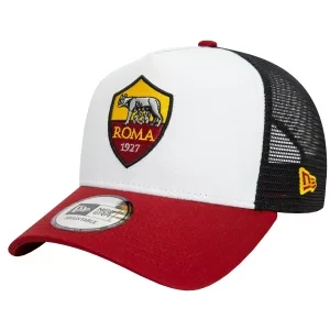 New Era E-Frame AS Roma Core Trucker Cap 60572400, Męskie, Czarne, czapki z daszkiem, bawełna, rozmiar: OSFM