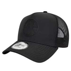 New Era E-Frame AS Roma Trucker Cap 60572399, Unisex, Czarne, czapki z daszkiem, poliester, rozmiar: OSFM