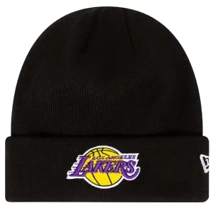 New Era Essential Cuff Beanie Los Angeles Lakers Hat 60348856, Męskie, Czarne, czapki, akryl, rozmiar: One size