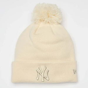 New Era Female Metallic Bobble Beanie York Yankees uniseks Czapki beanie beż rozmiar Akcesoria