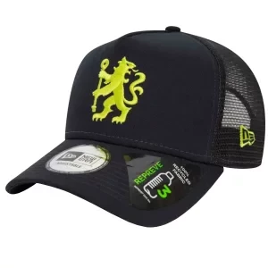 New Era League Essentials Trucker Chelsea FC Cap 60431640, Męskie, Granatowe, czapki z daszkiem, bawełna, rozmiar: OSFM