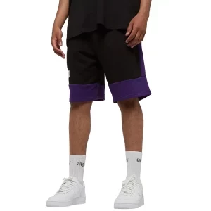 New Era NBA Colour Block Short Lakers 60416375, Męskie, Czarne, spodenki, bawełna, rozmiar: L