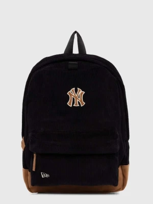 New Era plecak bawełniany CORD NEW YORK YANKEES kolor czarny duży z aplikacją 60503797