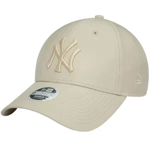 New Era Pu 9FORTY New York Yankees Cap 60364299, Damskie, Beżowe, czapki z daszkiem, poliester, rozmiar: OSFM