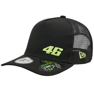 New Era Repreve Flawless A-Frame Trucker VR46 Cap 60221537, Męskie, Czarne, czapki z daszkiem, poliester, rozmiar: OSFM