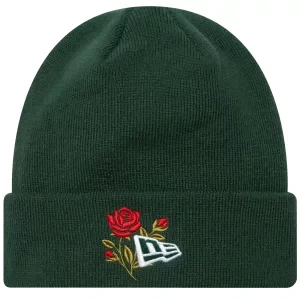 New Era Rose Icon Cuff Knit Beanie Hat 60580736, Unisex, Zielone, czapki, akryl, rozmiar: OSFM