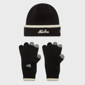 New Era Script Beanie Set blk/ofw uniseks Czapki beanie czarny rozmiar Akcesoria
