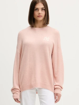 New Era sweter z domieszką wełny damski kolor pomarańczowy lekki 60684501