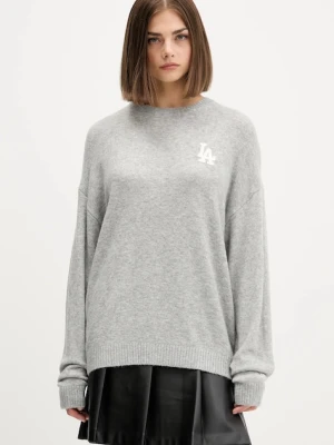 New Era sweter z domieszką wełny damski kolor szary lekki 60684495