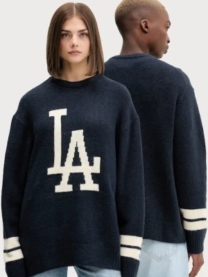 New Era sweter z domieszką wełny kolor granatowy 60684329